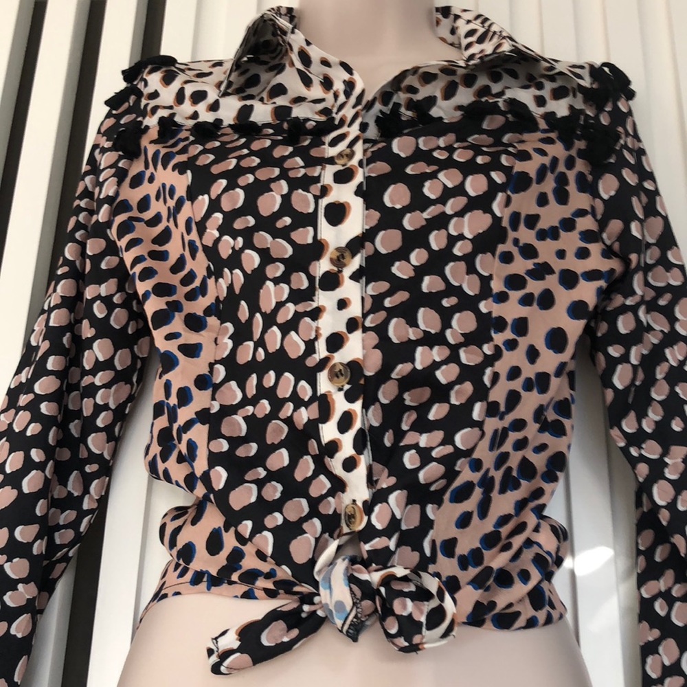 Never Fully Dressed Black Fringed Blouse - Picture 5 of 7